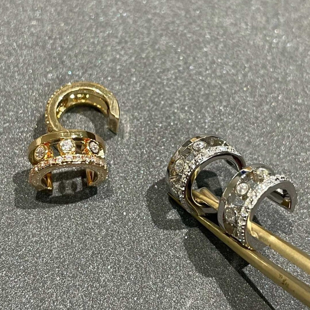 [⭐Clover Jewelry]MOVE ROMANE EARRINGS DIAMOND