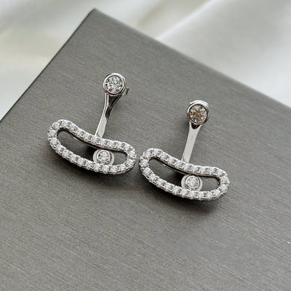 [⭐Clover Jewelry]MOVE UNO SILVER DIAMOND EARRINGS