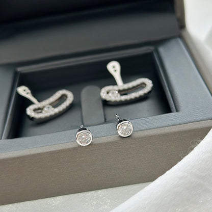 [⭐Clover Jewelry]MOVE UNO SILVER DIAMOND EARRINGS