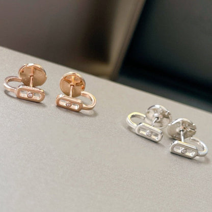 [⭐Clover Jewelry]CREOLES MOVE UNO MINI 1 DIAMOND EARRINGS