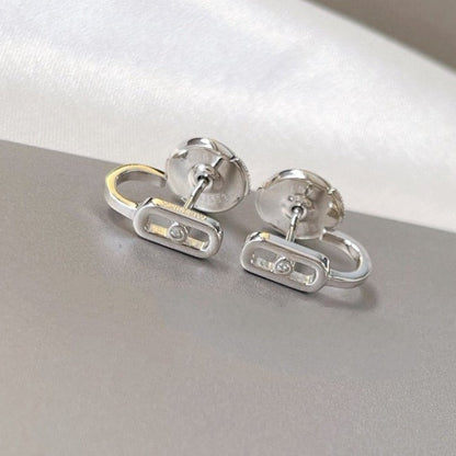 [⭐Clover Jewelry]CREOLES MOVE UNO MINI 1 DIAMOND EARRINGS