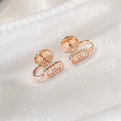 [⭐Clover Jewelry]CREOLES MOVE UNO MINI 1 DIAMOND EARRINGS