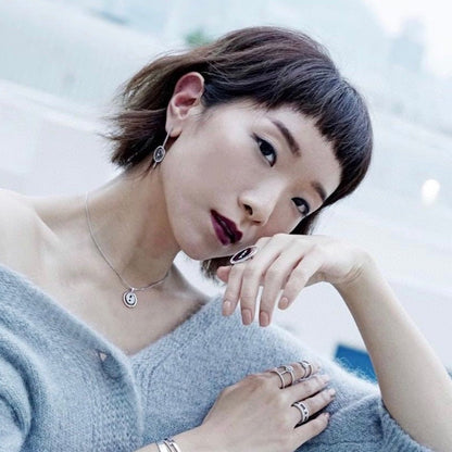 [⭐Clover Jewelry]Demo MOVE ARROW PINK GOLD DIAMOND EARRINGS