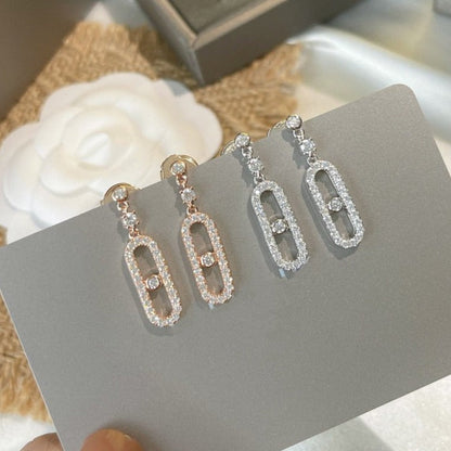 [⭐Clover Jewelry]DORMEUSES MOVE UNO DIAMOND EARRINGS