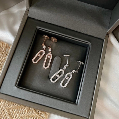 [⭐Clover Jewelry]DORMEUSES MOVE UNO DIAMOND EARRINGS