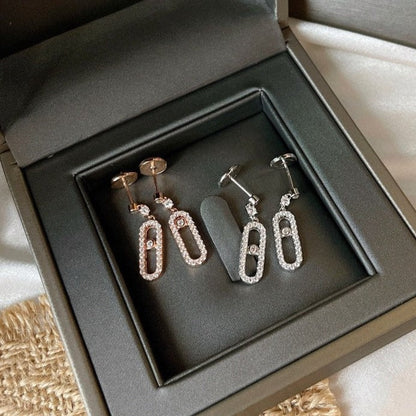 [⭐Clover Jewelry]DORMEUSES MOVE UNO DIAMOND EARRINGS