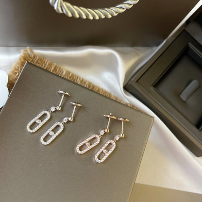 [⭐Clover Jewelry]DORMEUSES MOVE UNO DIAMOND EARRINGS