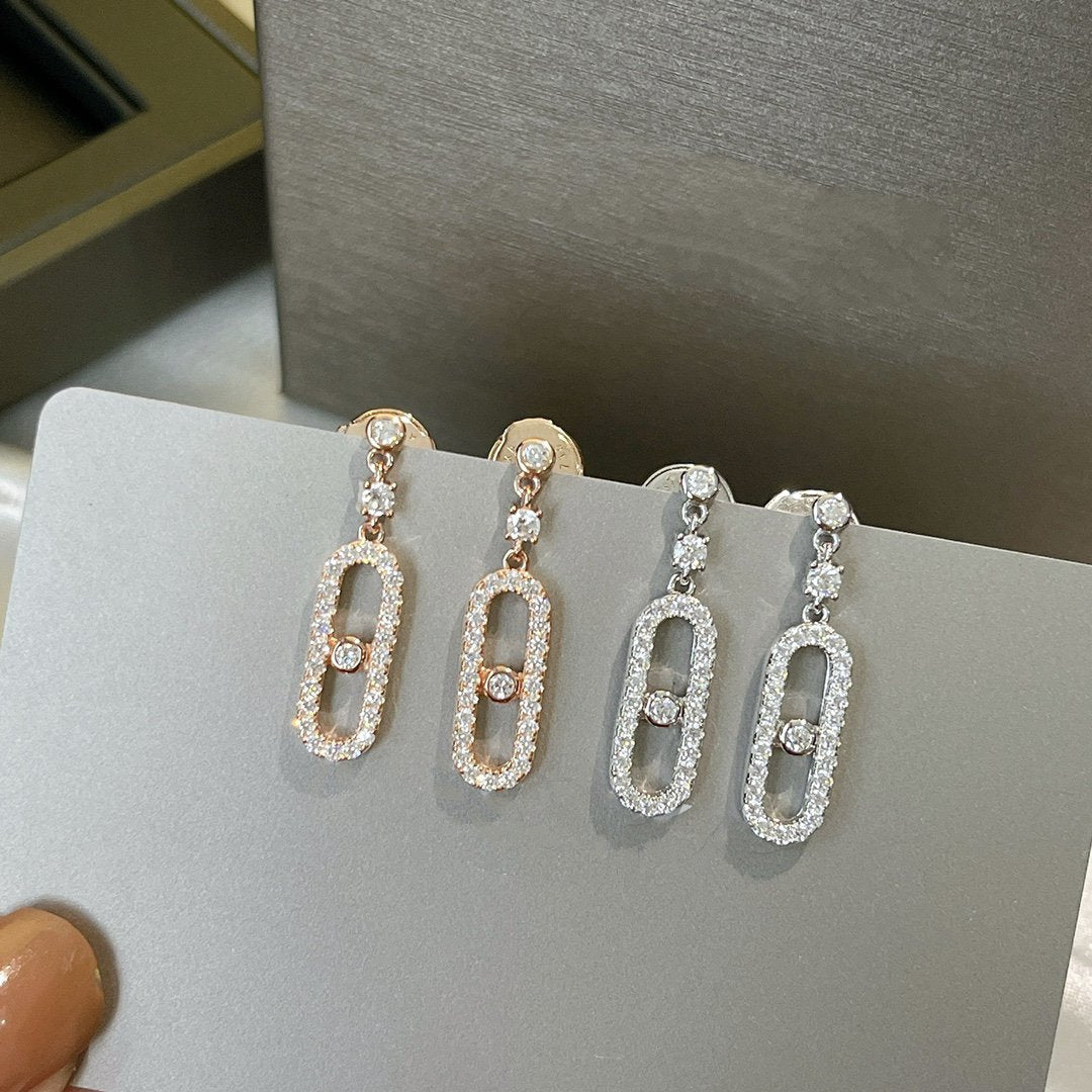 [⭐Clover Jewelry]DORMEUSES MOVE UNO DIAMOND EARRINGS