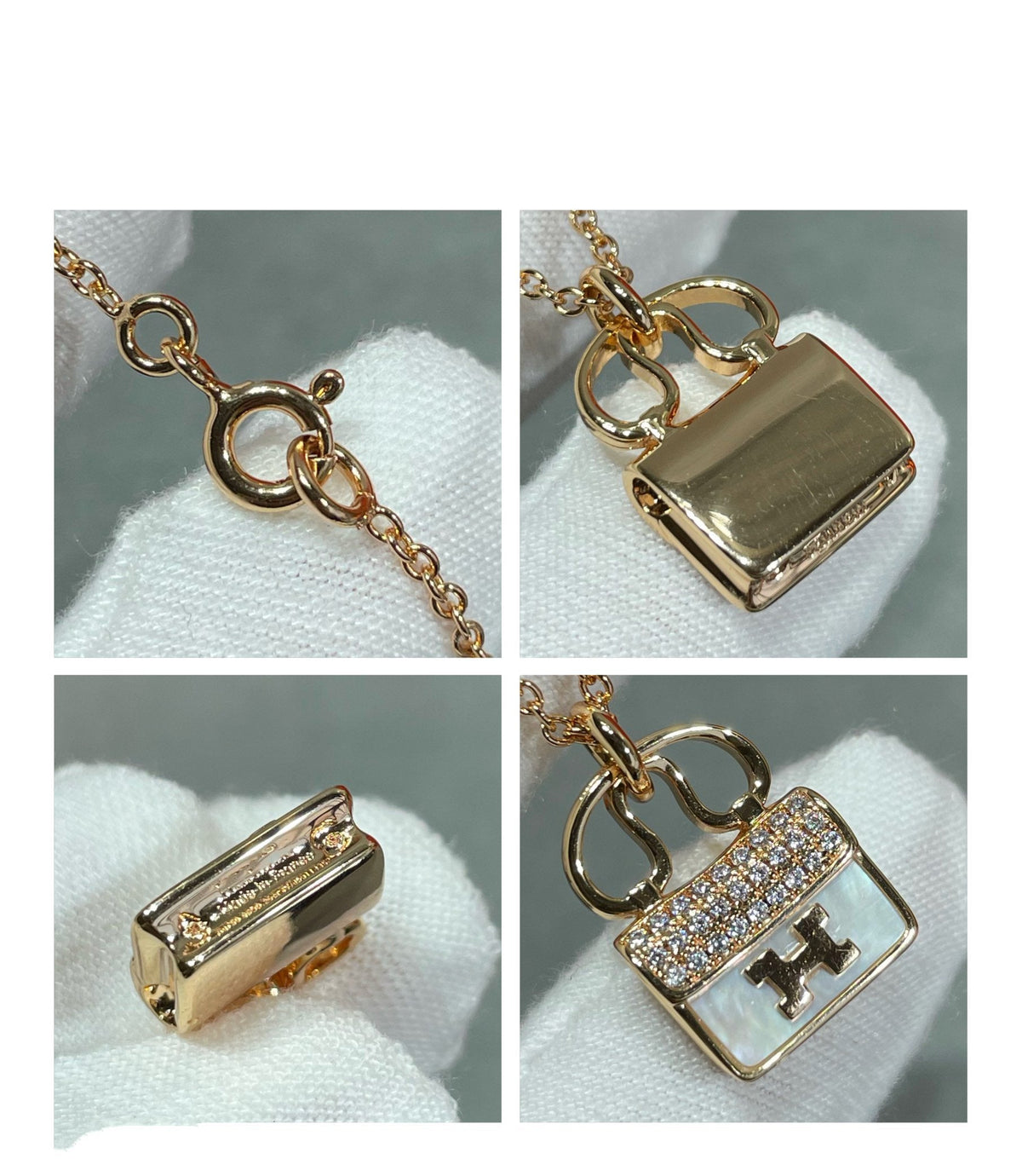 [⭐Clover Jewelry]H CIRCE MOISSANITE PENDANT NECKLACE GOLD