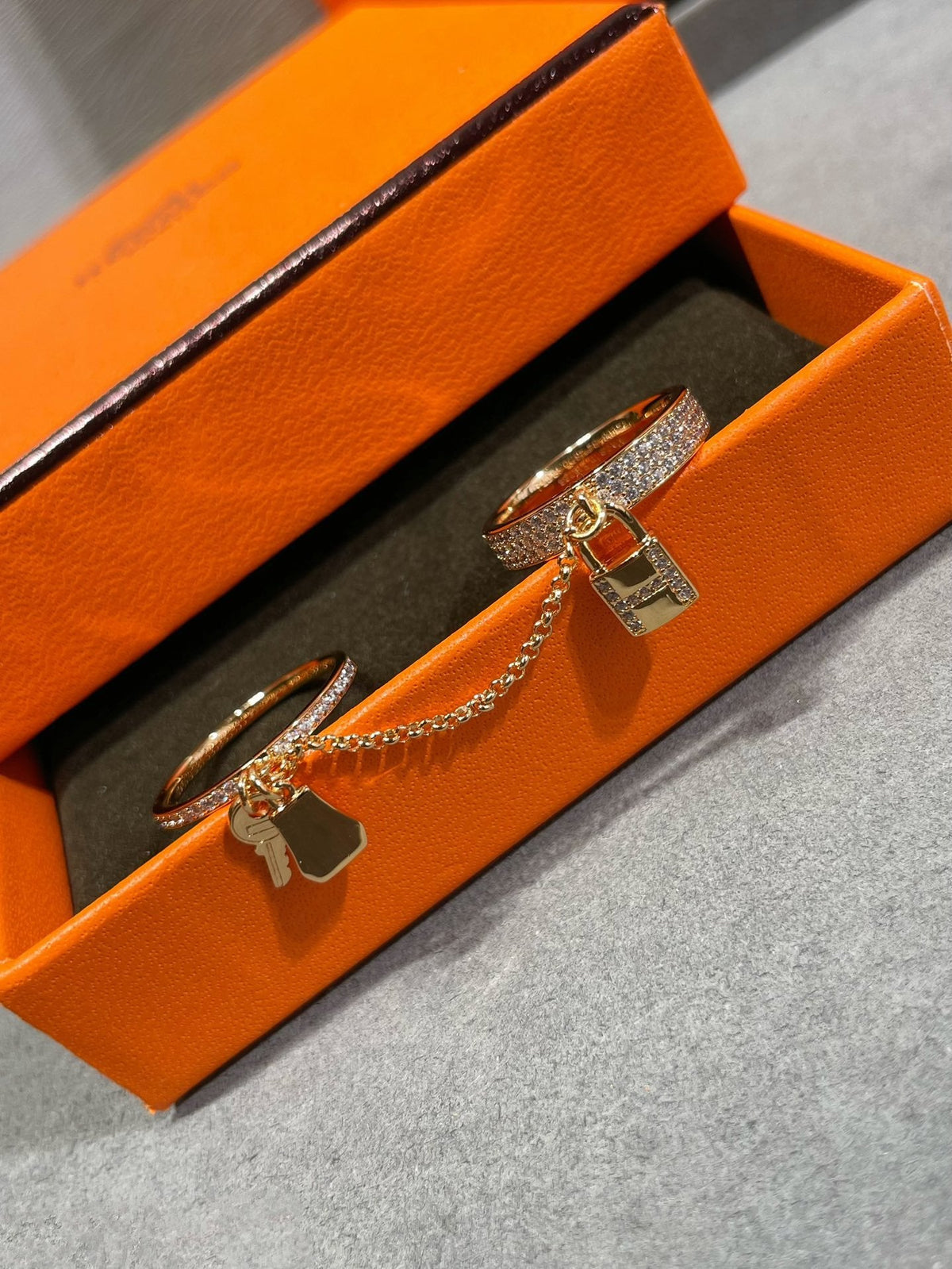 [⭐Clover Jewelry]HM KELLY CLOCHETTE DOUBLE RING IN  WITH DIAMONDS