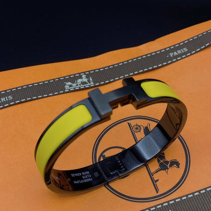 [⭐Clover Jewelry]CLIC HM SO BLACK YELLOW BRACELET