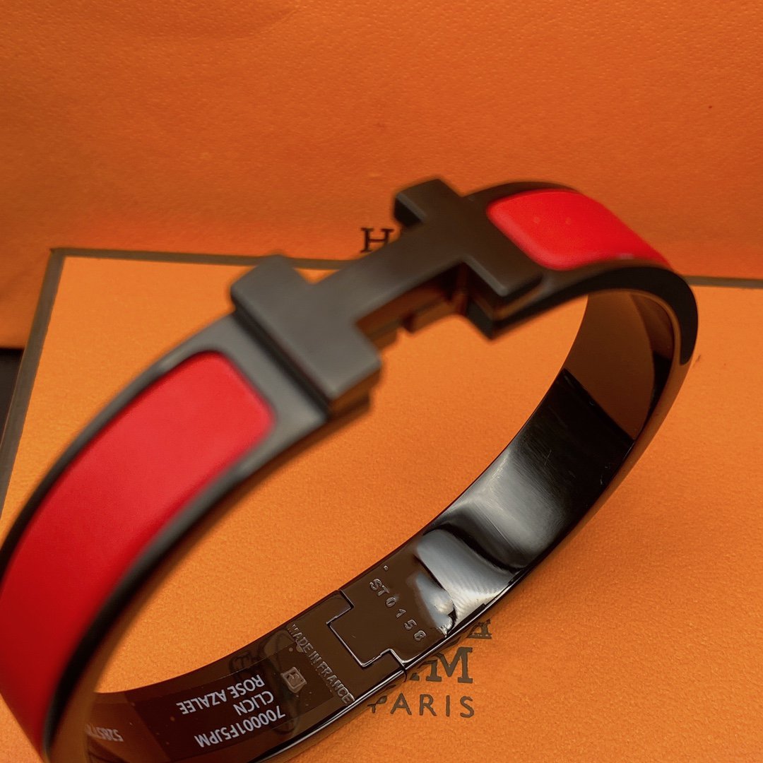 [⭐Clover Jewelry]CLIC HM SO BLACK RED BRACELET