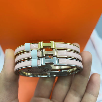 [⭐Clover Jewelry]CLASSIC HM CLIC  PINK 8MM ENAMEL BRACELET
