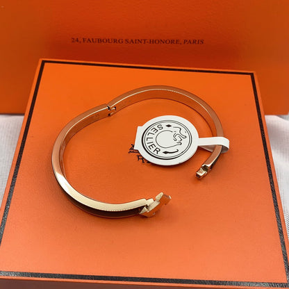 [⭐Clover Jewelry]CLASSIC HM CLIC BLACK 8MM ENAMEL BRACELET