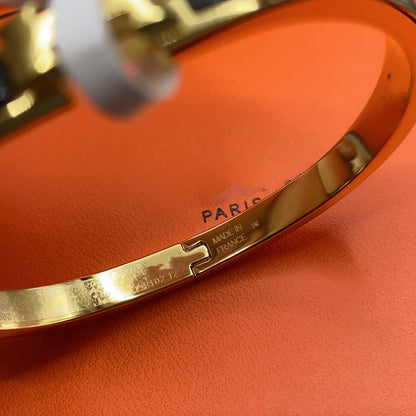 [⭐Clover Jewelry]CLASSIC HM CLIC BLACK 8MM ENAMEL BRACELET