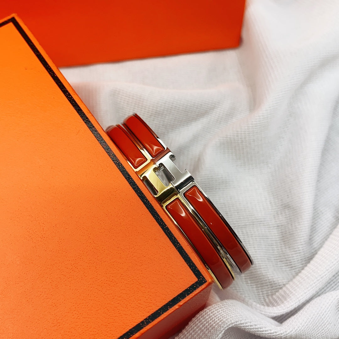 [⭐Clover Jewelry]CLASSIC HM CLIC RED 8MM ENAMEL BRACELET