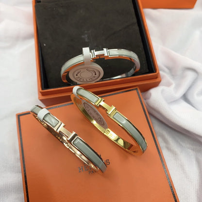 [⭐Clover Jewelry]CLASSIC HM CLIC GREEN 8MM ENAMEL BRACELET