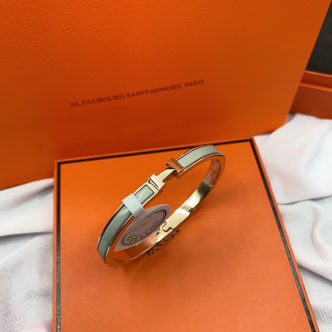 [⭐Clover Jewelry]CLASSIC HM CLIC GREEN 8MM ENAMEL BRACELET