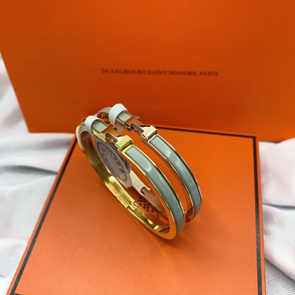 [⭐Clover Jewelry]CLASSIC HM CLIC GREEN 8MM ENAMEL BRACELET