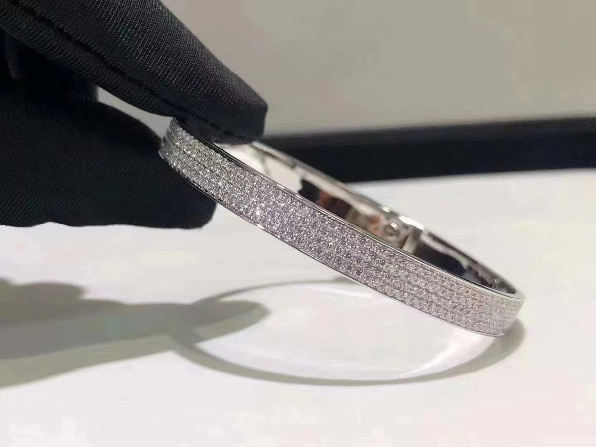 [⭐Clover Jewelry]HM KELLY BRACELET IN SILVER AND FULL PAVE DIAMOND