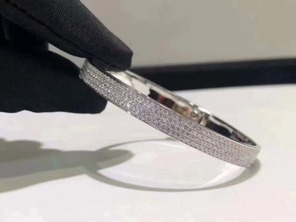 [⭐Clover Jewelry]HM KELLY BRACELET IN SILVER AND FULL PAVE DIAMOND