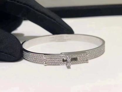[⭐Clover Jewelry]HM KELLY BRACELET IN SILVER AND FULL PAVE DIAMOND