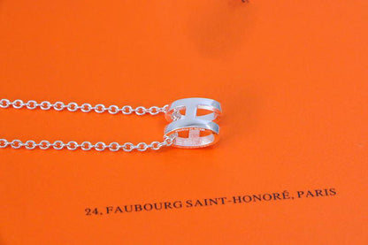 [⭐Clover Jewelry]HM NECKLACE H LETTER OVAL SERIES