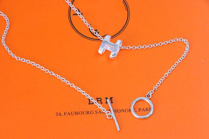 [⭐Clover Jewelry]HM NECKLACE H LETTER OVAL SERIES