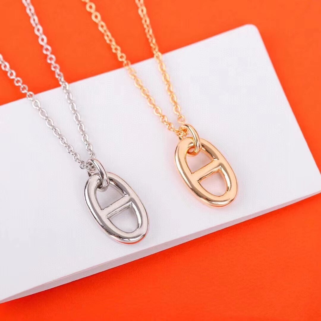 [⭐Clover Jewelry]HM PIG NOSE NECKLACE