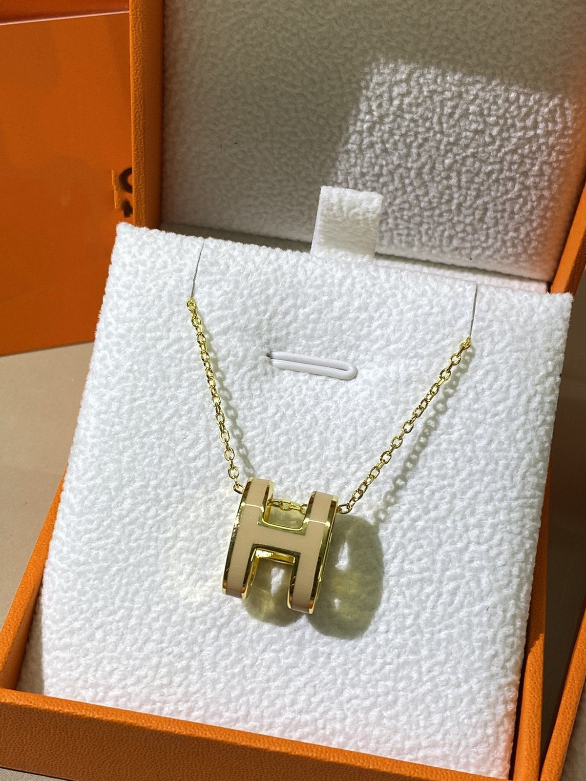 [⭐Clover Jewelry]HM CLIC YELLOW ENAMEL GOLD NECKLACE