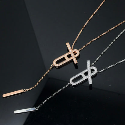 [⭐Clover Jewelry]HM NECKLACE PLATINUM ROSE GOLD DIAMOND
