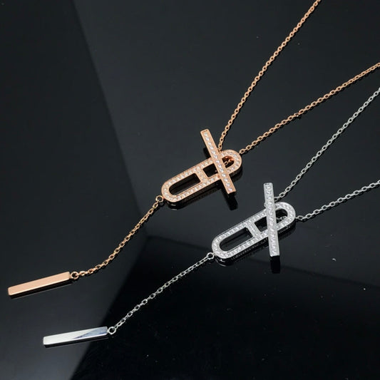 [⭐Clover Jewelry]HM NECKLACE PLATINUM ROSE GOLD DIAMOND