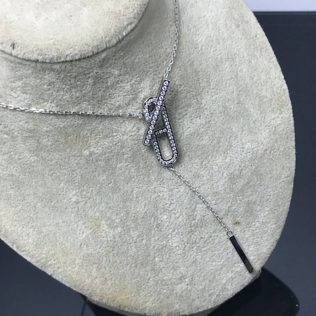 [⭐Clover Jewelry]HM NECKLACE PLATINUM ROSE GOLD DIAMOND