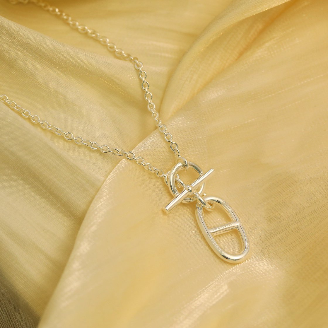 [⭐Clover Jewelry]HM CHAINE D'ANCRE PENDANT NECKLACE STERLING SILVER