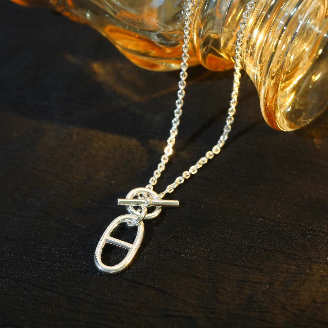 [⭐Clover Jewelry]HM CHAINE D'ANCRE PENDANT NECKLACE STERLING SILVER
