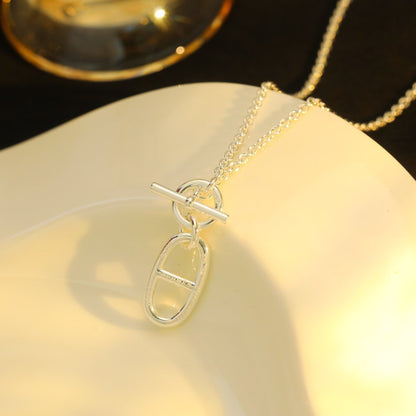 [⭐Clover Jewelry]HM CHAINE D'ANCRE PENDANT NECKLACE STERLING SILVER