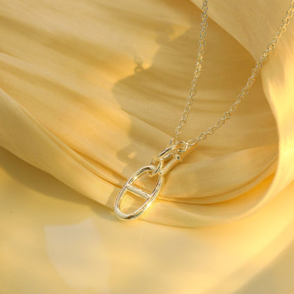 [⭐Clover Jewelry]HM CHAINE D'ANCRE PENDANT NECKLACE STERLING SILVER