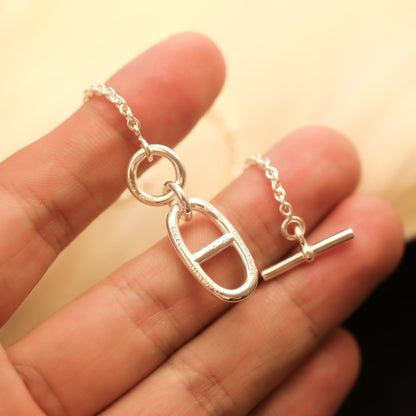 [⭐Clover Jewelry]HM CHAINE D'ANCRE PENDANT NECKLACE STERLING SILVER