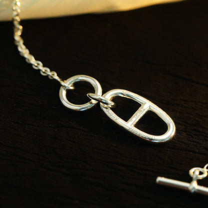 [⭐Clover Jewelry]HM CHAINE D'ANCRE PENDANT NECKLACE STERLING SILVER