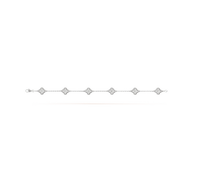 [⭐Clover Jewelry]CLOVER 6 MOTIF SILVER DIAMOND BRACELET