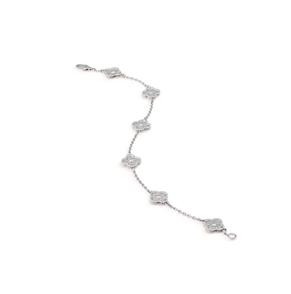 [⭐Clover Jewelry]CLOVER 6 MOTIF SILVER DIAMOND BRACELET