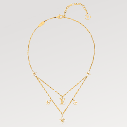 [⭐Clover Jewelry]FLOWERGRAM GOLD MOP DOUBLE ROW NECKLACE