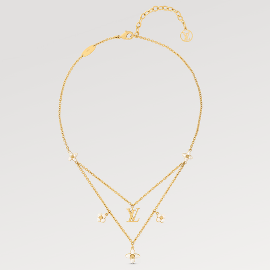 [⭐Clover Jewelry]FLOWERGRAM GOLD MOP DOUBLE ROW NECKLACE