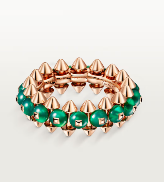 [⭐Clover Jewelry]CLASH ELEGANT ROSE GOLD RING FEATURING NATURAL AGATE