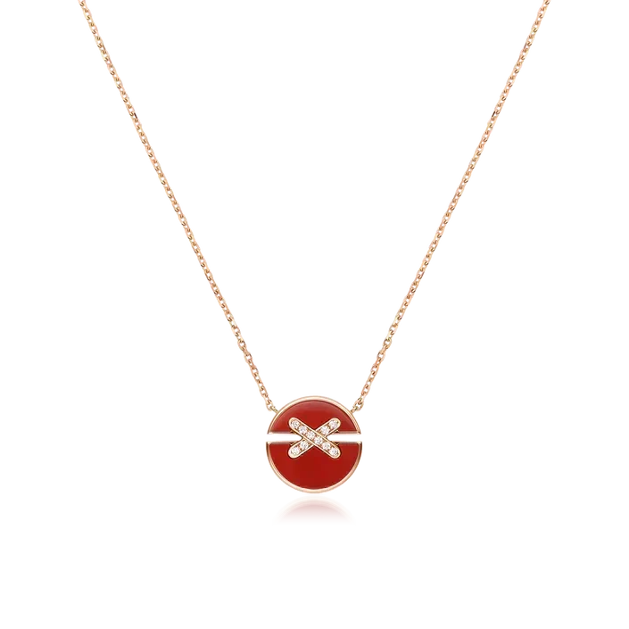 [⭐Clover Jewelry]JEUX DE ROSE GOLD DIAMOND NECKLACE