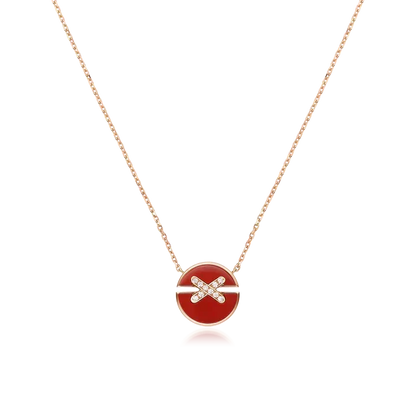 [⭐Clover Jewelry]JEUX DE ROSE GOLD DIAMOND NECKLACE