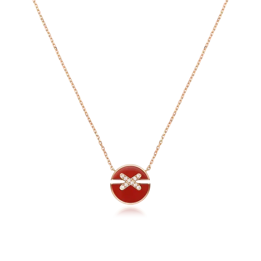 [⭐Clover Jewelry]JEUX DE ROSE GOLD DIAMOND NECKLACE