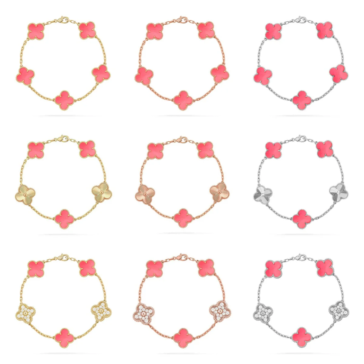 [⭐Clover Jewelry] CLOVER 5 MOTIFS  PINK MOP BRACELET COLLECTION