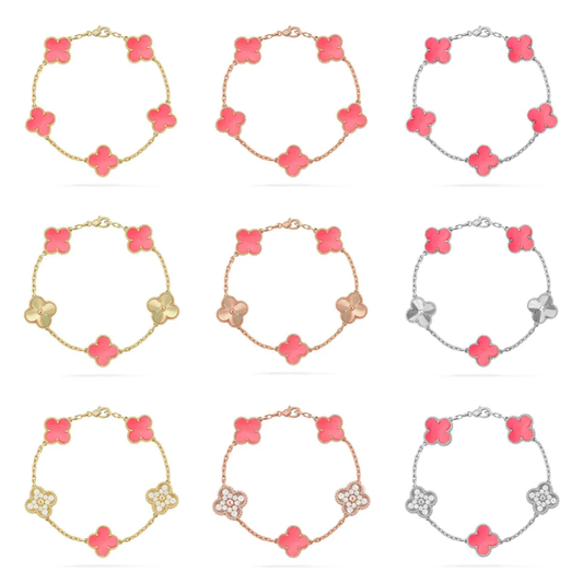 [⭐Clover Jewelry] CLOVER 5 MOTIFS  PINK MOP BRACELET COLLECTION