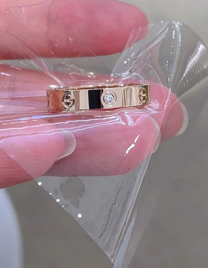 [⭐Clover Jewelry]LOVE RING 4MM 1 DIAMOND